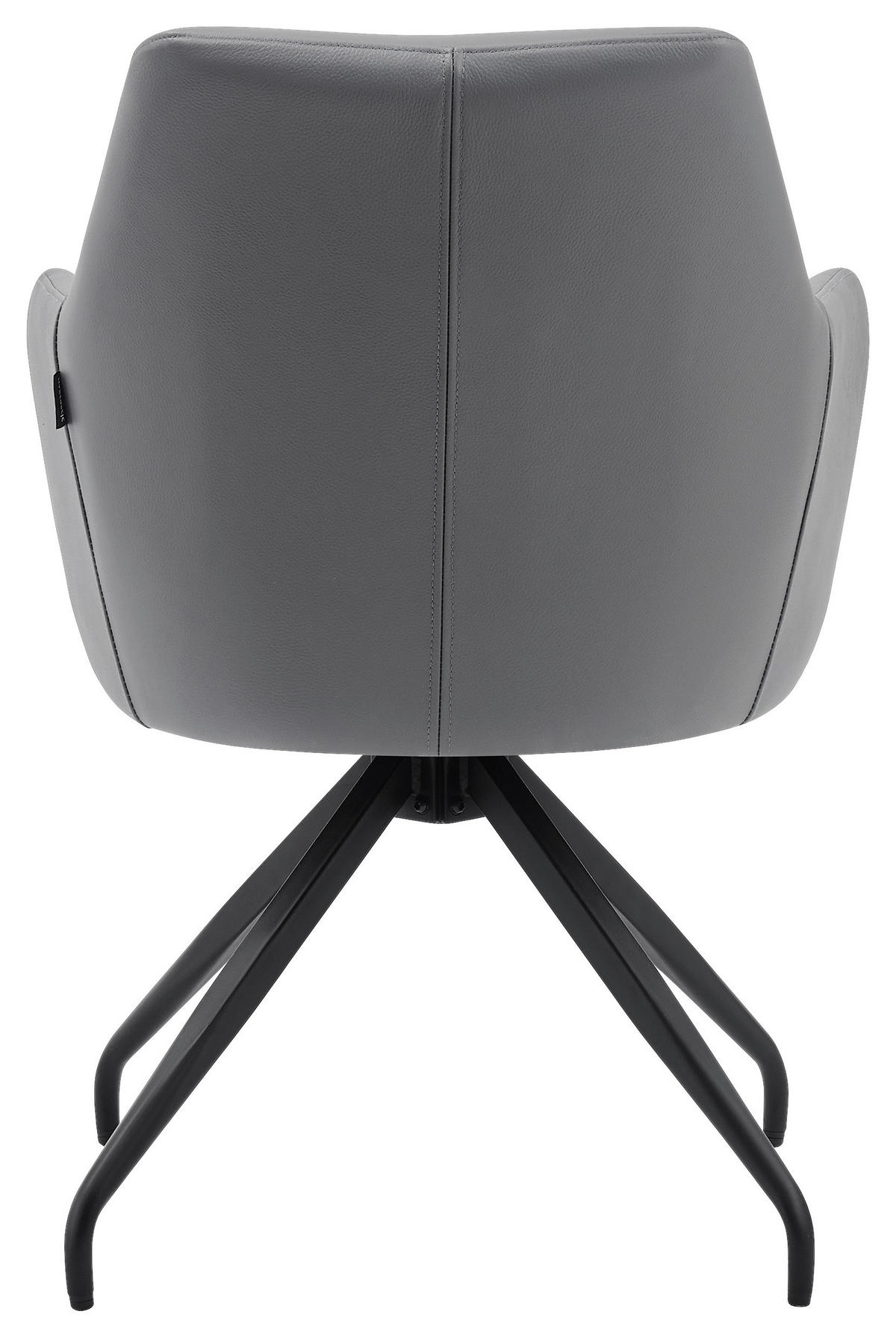 STOLICA S NASLONOM ZA RUKE  siva, crna  drvo, metal, koža      - siva/crna, Moderno, koža/drvo (57,5/83,5/63cm) - Livetastic