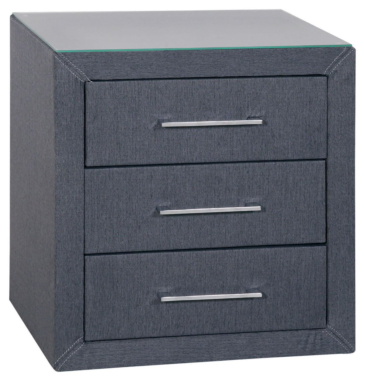 NOČNA OMARICA, modra  - barve kroma/modra, Design, kovina/tekstil (55/40/60cm) - Xora