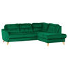 ECKSOFA in Samt Dunkelgrün  - Dunkelgrün/Buchefarben, Design, Holz/Textil (236/190cm) - Livetastic