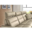 ECKSOFA in Echtleder Ecru  300/157 cm  - Ecru/Schwarz, Design, Leder/Metall (300/157cm) - Dieter Knoll