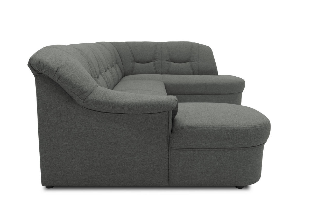 WOHNLANDSCHAFT Dunkelgrau Mikrofaser  - Dunkelgrau/Schwarz, KONVENTIONELL, Kunststoff/Textil (146/295/180cm) - MID.YOU