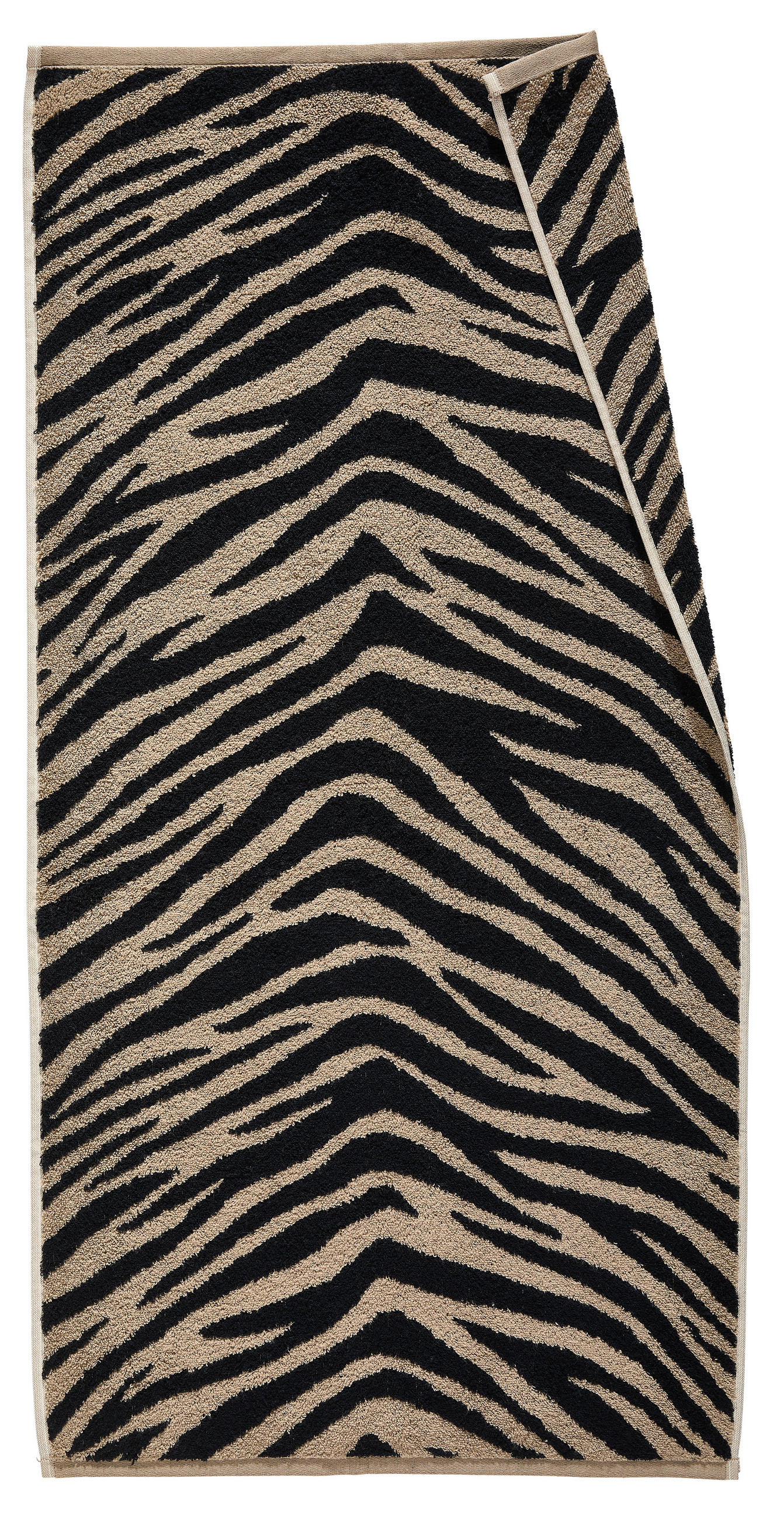 HANDTUCH Schwarz, Beige  - Beige/Schwarz, Trend, Textil (50/100cm) - Dieter Knoll