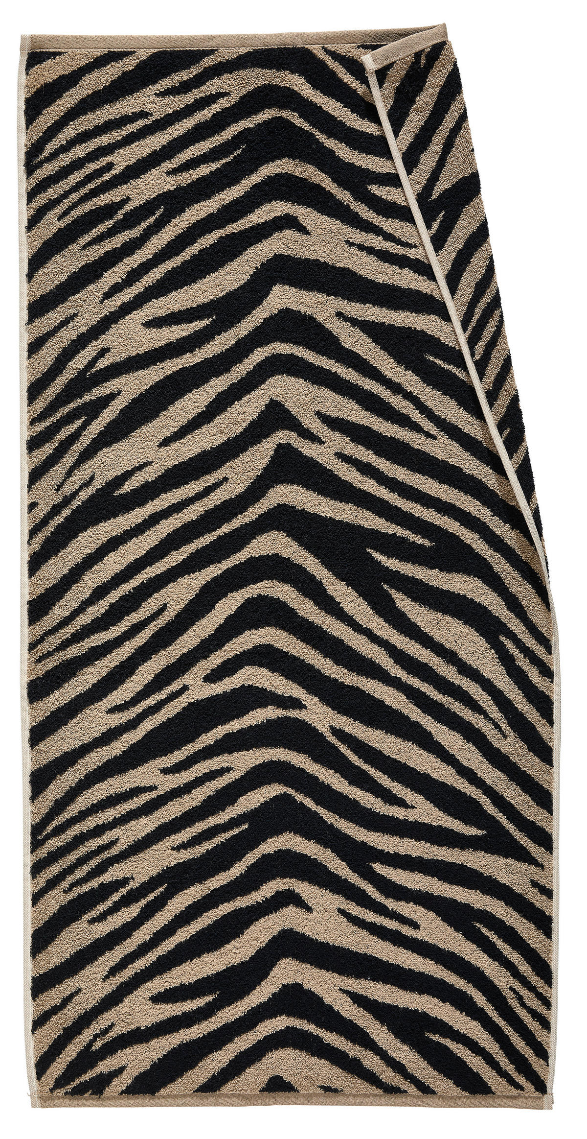 HANDTUCH Schwarz, Beige  - Beige/Schwarz, Trend, Textil (50/100cm) - Dieter Knoll