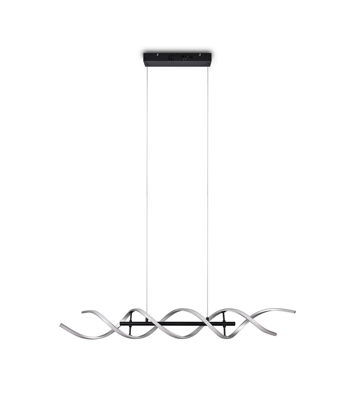 LED-HÄNGELEUCHTE 104,5/16/150 cm    - Schwarz/Alufarben, Design, Metall (104,5/16/150cm)
