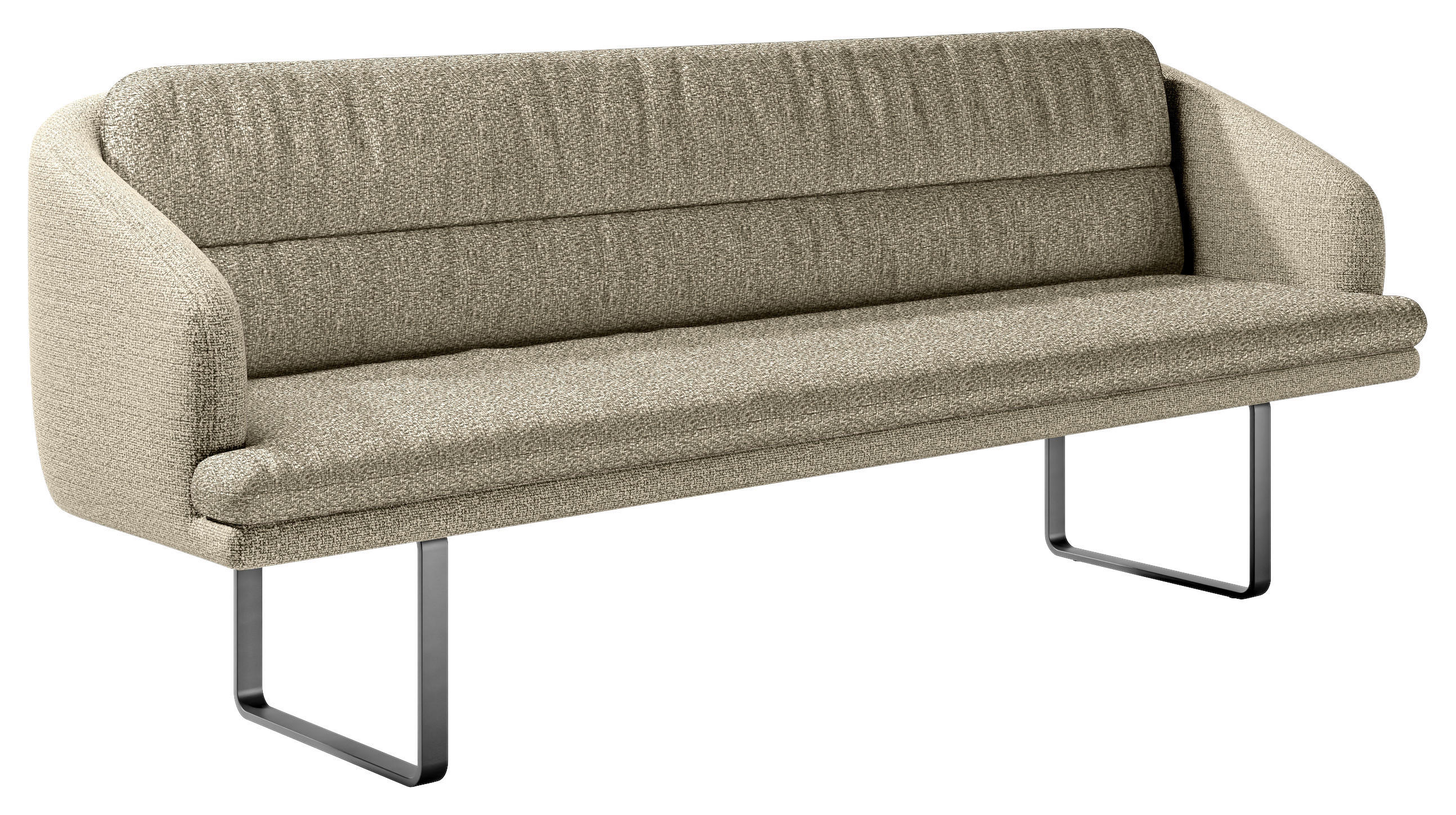 SITZBANK in Textil Naturfarben  - Schwarz/Naturfarben, Design, Textil/Metall (255/89/68cm) - Dieter Knoll