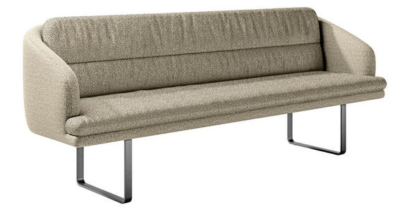 SITZBANK 255/89/68 cm Flachgewebe Naturfarben Metall  - Schwarz/Naturfarben, Design, Textil/Metall (255/89/68cm) - Dieter Knoll