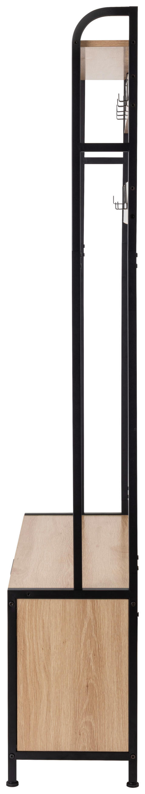 GARDEROBE  in 85/180/30 cm  - Eichefarben/Schwarz, Design, Holzwerkstoff/Metall (85/180/30cm) - MID.YOU