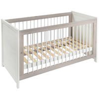 GITTERBETT CAMRON 145/76,50/80 cm  - Weiß/Grau, Natur, Holz/Holzwerkstoff (145/76,50/80cm) - My Baby Lou