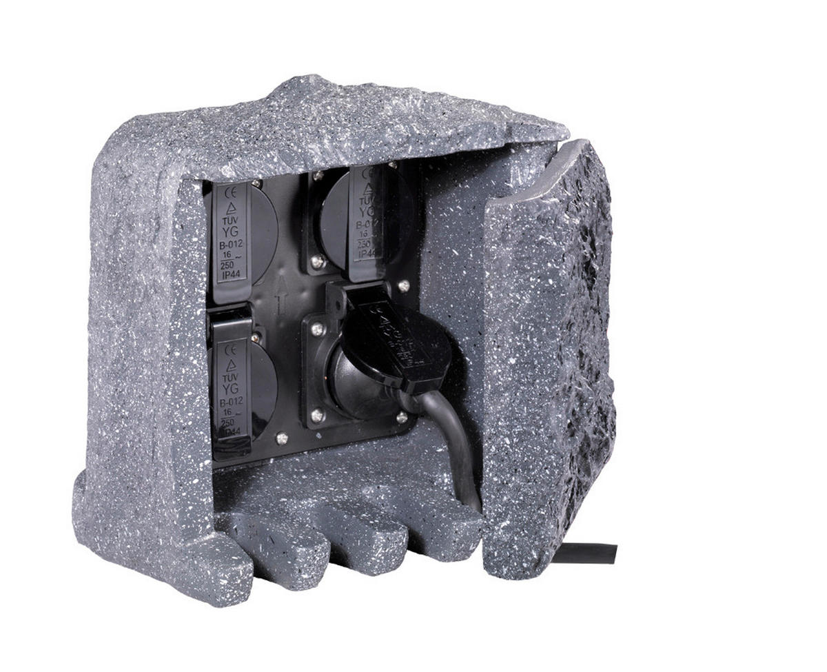 GARTENSTECKDOSE - Grau, LIFESTYLE, Kunststoff (19,0/20,0/20,0cm) - Trio Leuchten