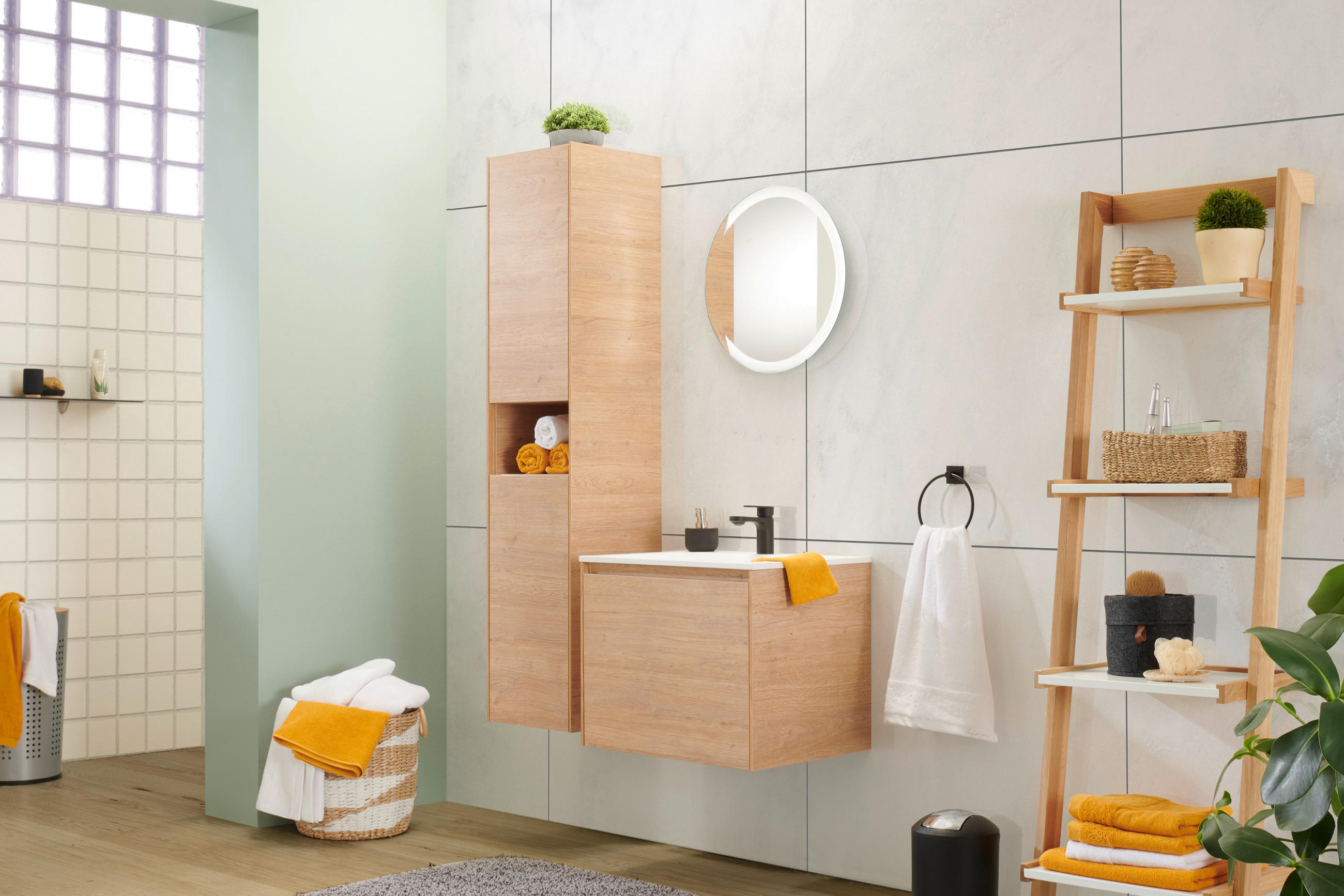 BADEZIMMER  in 60 cm  - Hellbraun/Naturfarben, KONVENTIONELL, Holzwerkstoff (60cm) - Emilio Belluti