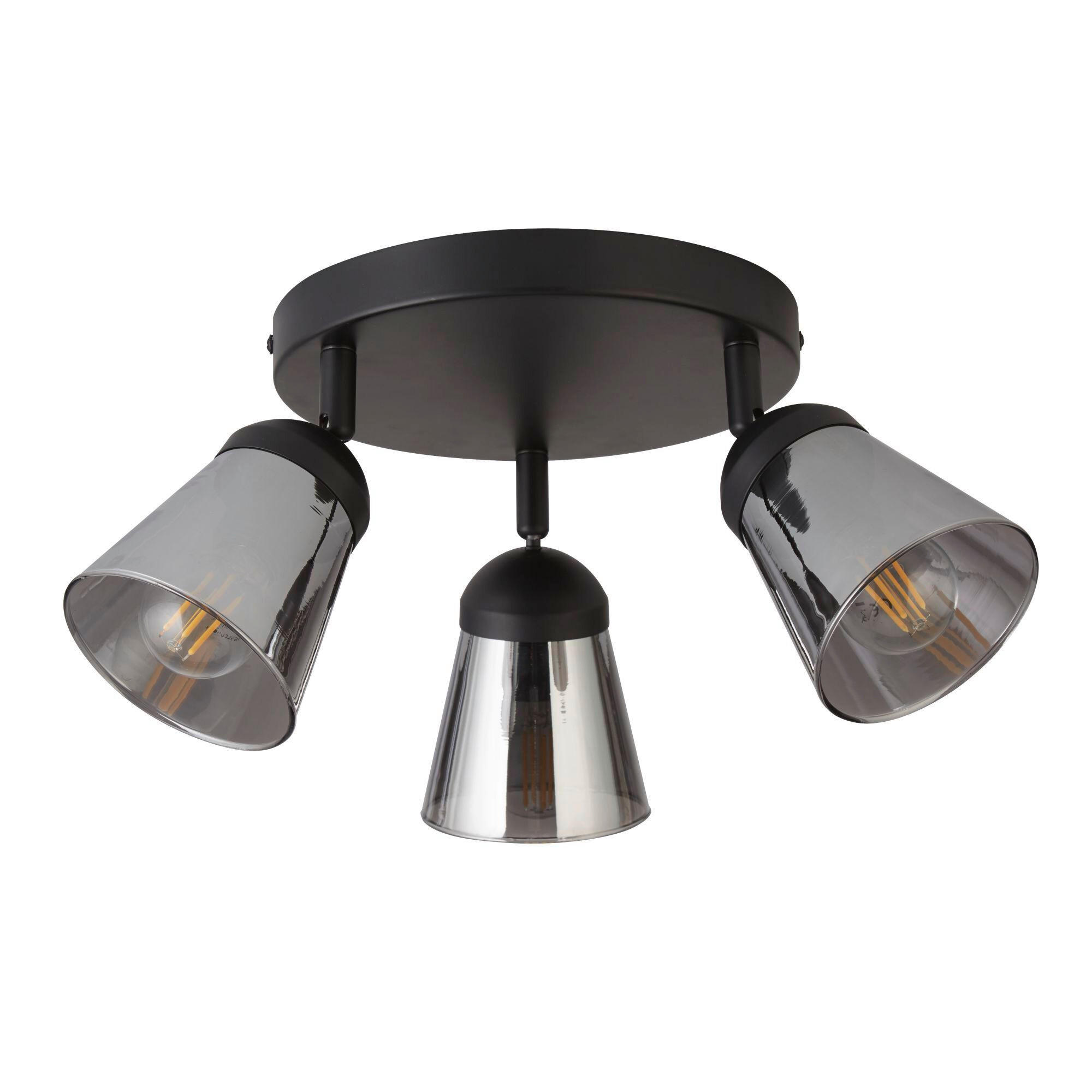 REFLEKTOR STROPNI Mega  - crna, Basics, staklo/metal (42/42/11cm)