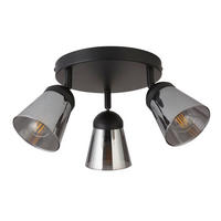 DECKENSTRAHLER Mega 42/42/11 cm  - Schwarz, Basics, Glas/Metall (42/42/11cm) - Searchlight