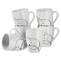 KAFFEEBECHERSET CHANSON 6-teilig  - Schwarz/Weiß, Basics, Keramik (30,5/22,4/14cm) - Mäser