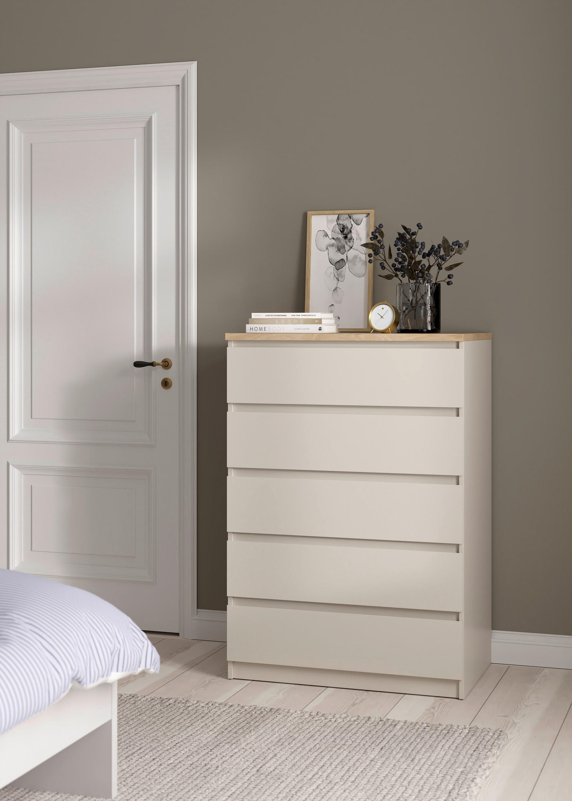 KOMMODE  in 77/111,3/50 cm  - Kaschmir/Eichefarben, Basics, Holzwerkstoff (77/111,3/50cm) - Boxxx