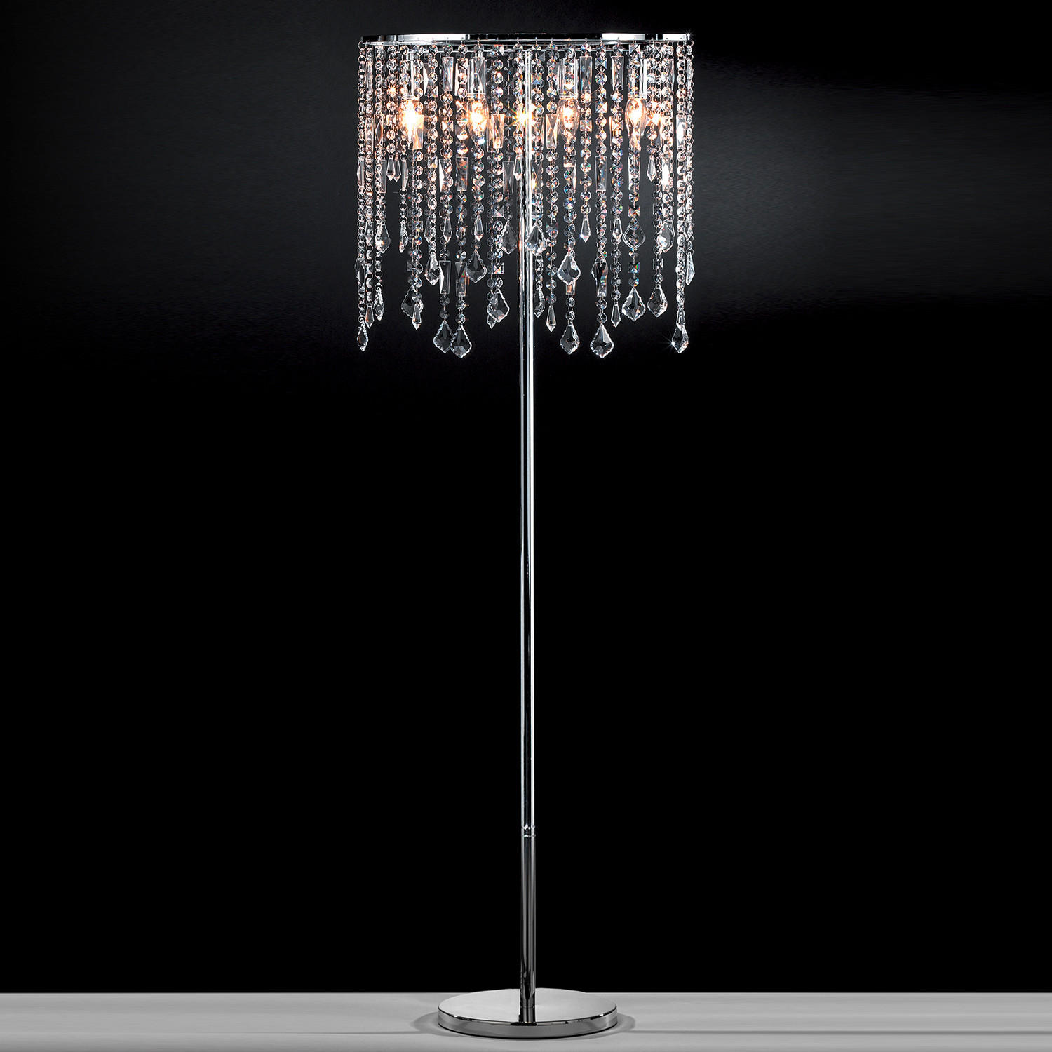 STEHLEUCHTE 50/30/158 cm    - Chromfarben/Hellgrau, Design, Glas/Kunststoff (50/30/158cm)