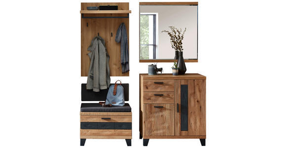 GARDEROBE  in 170/199/38 cm  - Wildeiche/Grau, Natur, Holz/Holzwerkstoff (170/199/38cm) - Linea Natura