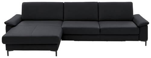 ECKSOFA in Echtleder Anthrazit  176/334 cm  - Anthrazit/Schwarz, Design, Leder/Metall (176/334cm) - Dieter Knoll