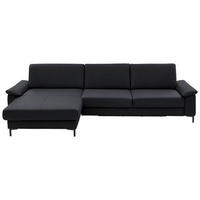 ECKSOFA in Echtleder Anthrazit  - Anthrazit/Schwarz, Design, Leder/Metall (176/334cm) - Dieter Knoll