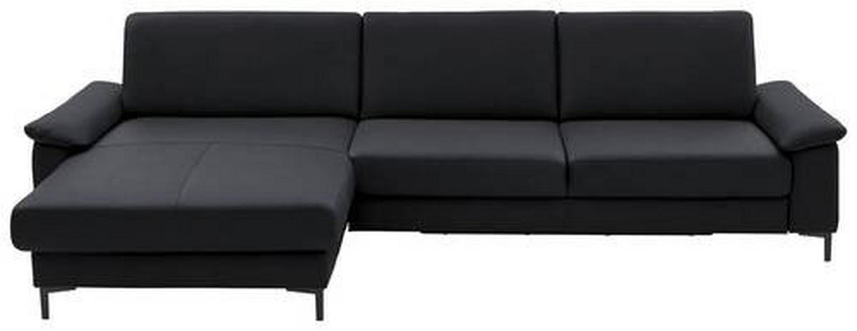 ECKSOFA in Echtleder Anthrazit  - Anthrazit/Schwarz, Design, Leder/Metall (176/334cm) - Dieter Knoll