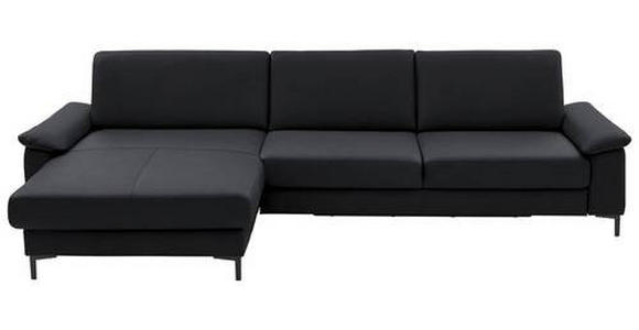 ECKSOFA in Echtleder Anthrazit 176/334 cm - Anthrazit/Schwarz, Design, Leder/Metall (176/334cm) - Dieter Knoll