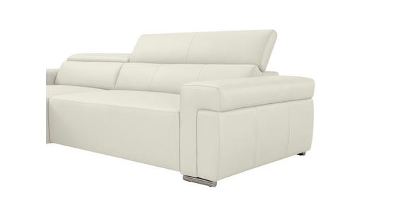 ECKSOFA DUA in Echtleder Weiß  170/293 cm  - Chromfarben/Weiß, Design, Leder/Metall (170/293cm) - Novel