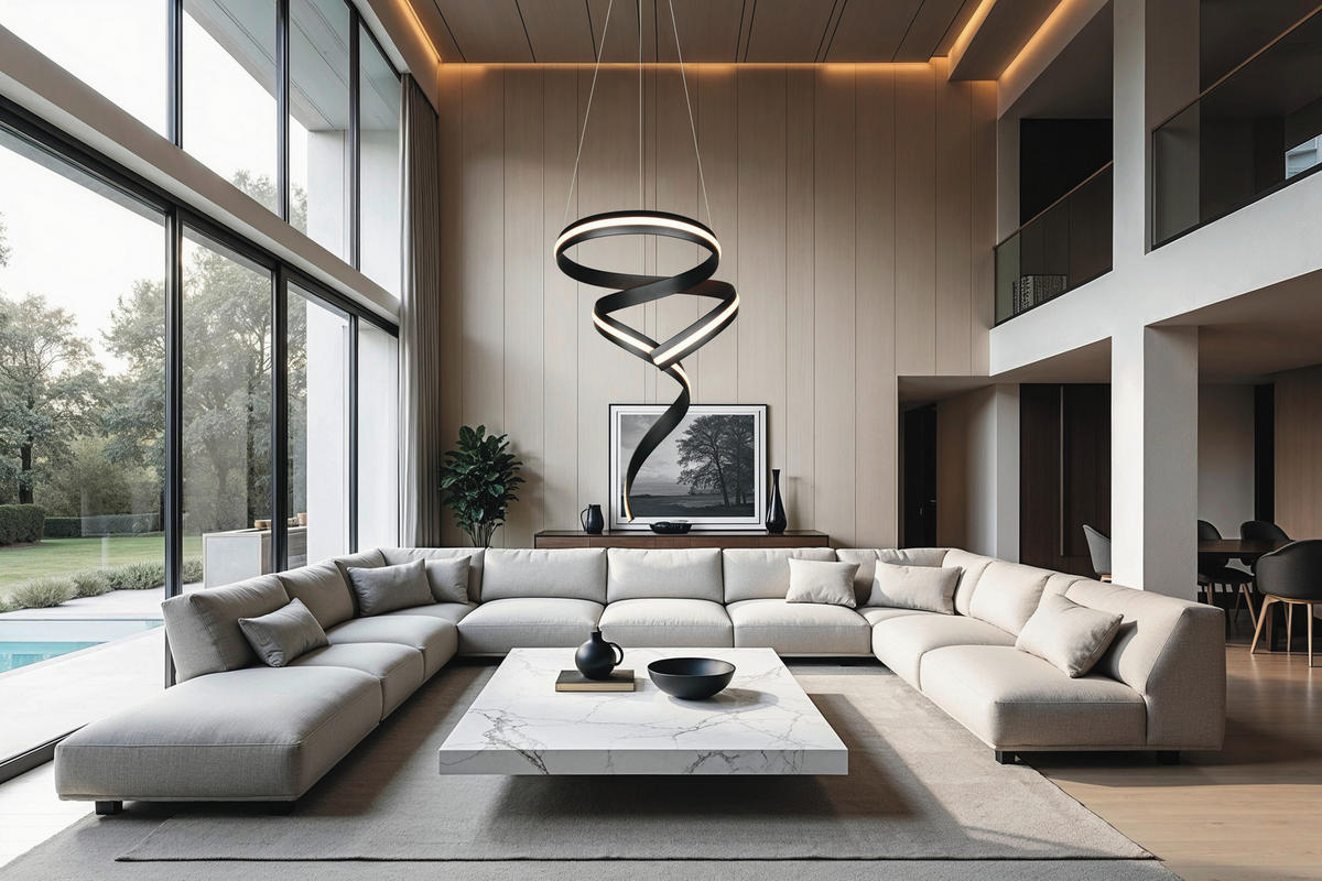 VISEČA LED-SVETILKA  CISENNA 80 W 10000 lm 2000-4000 K 230 V  - črna, Design, kovina (75/180-300cm) - Cinque