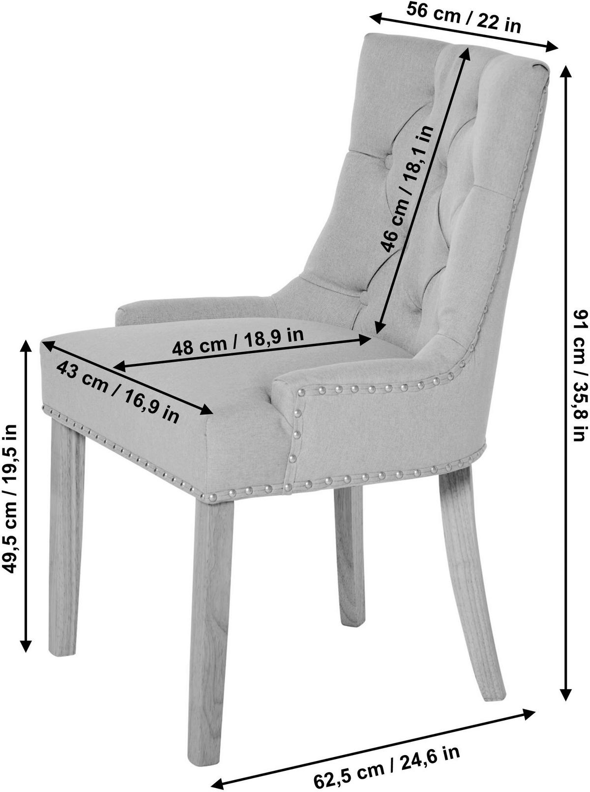 STUHL  in Webstoff  - Eichefarben/Grau, Modern, Holz/Textil (56/62,5/91cm) - Livetastic