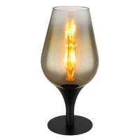 Veioză - străveziu/auriu, Konventionell, sticlă/metal (15/31cm) - Globo