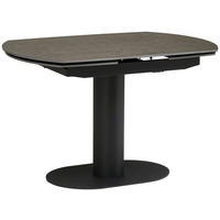 ESSTISCH Anthrazit, Schwarz bootsförmig  ausziehbar  - Anthrazit/Schwarz, LIFESTYLE, Keramik/Metall (120-178/75/77/89cm) - Livetastic