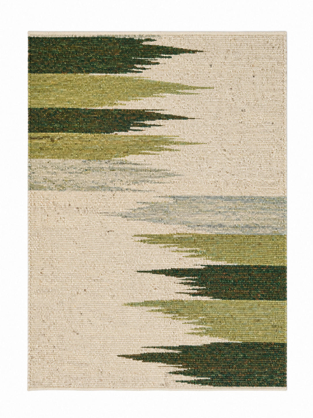 KÉZZEL SZŐTT SZŐNYEG   - sárga/zöld, Basics, textil (70/130cm)