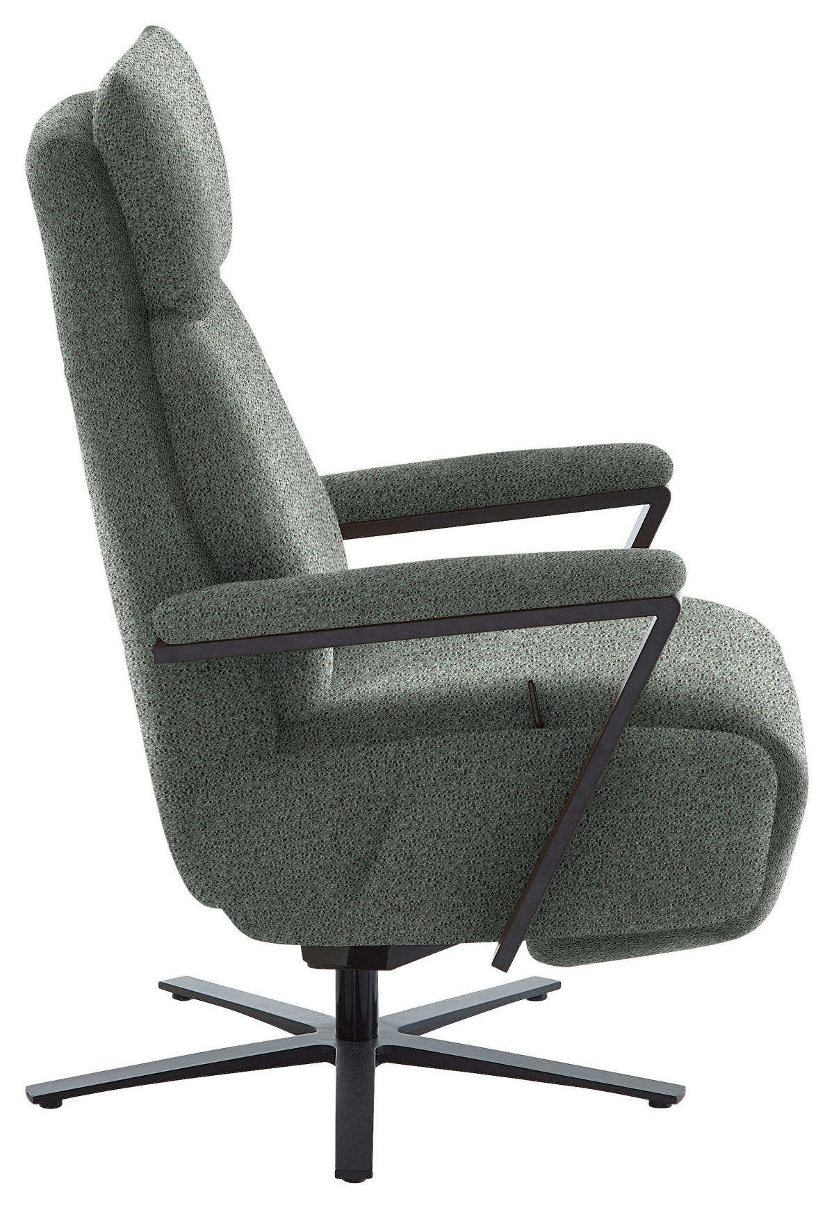 RELAXSESSEL in Textil Graublau  - Graublau/Schwarz, Design, Textil/Metall (68/117/85cm) - Cantus