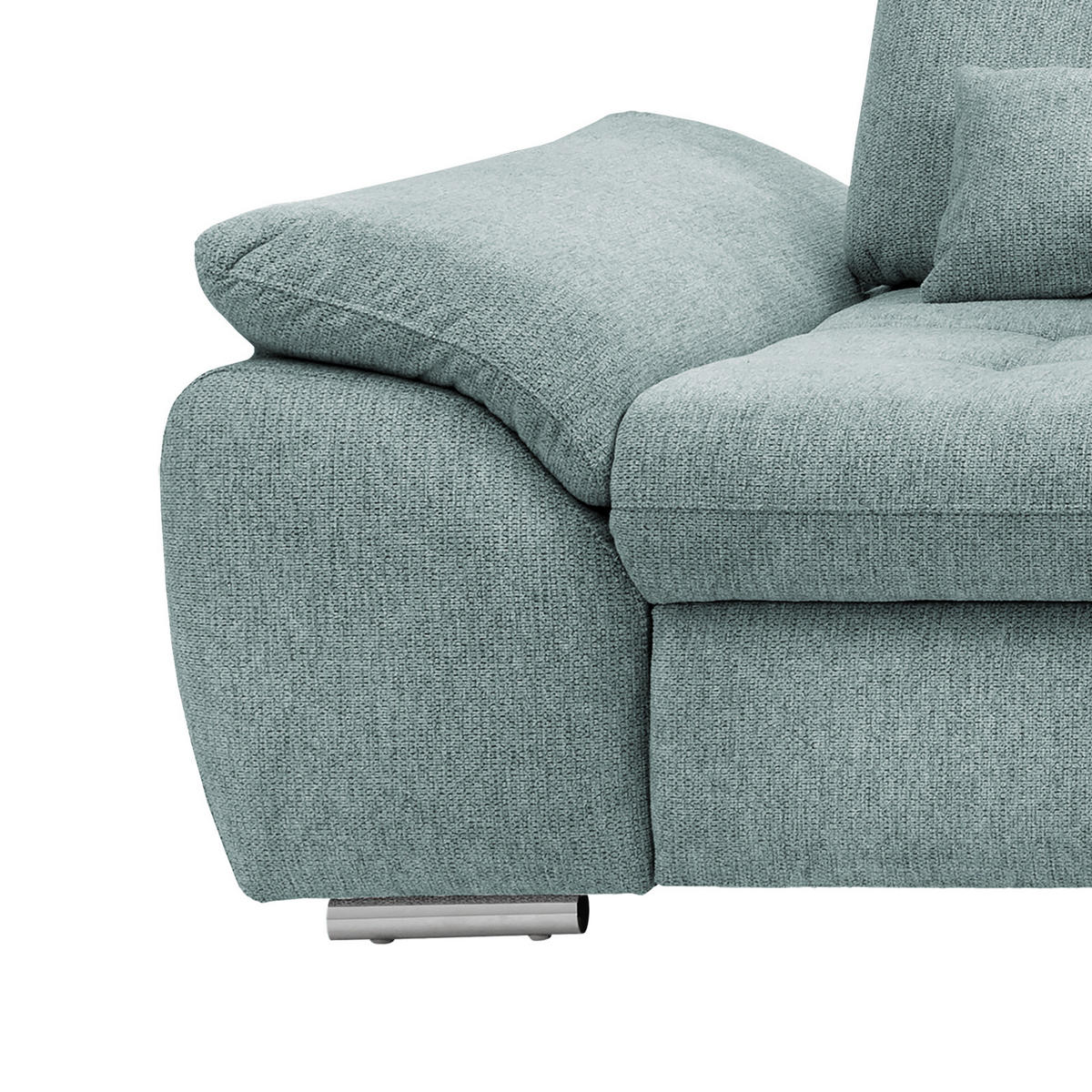 ECKSOFA in Chenille Blau  - Chromfarben/Blau, Modern, Textil/Metall (314/184cm) - Livetastic