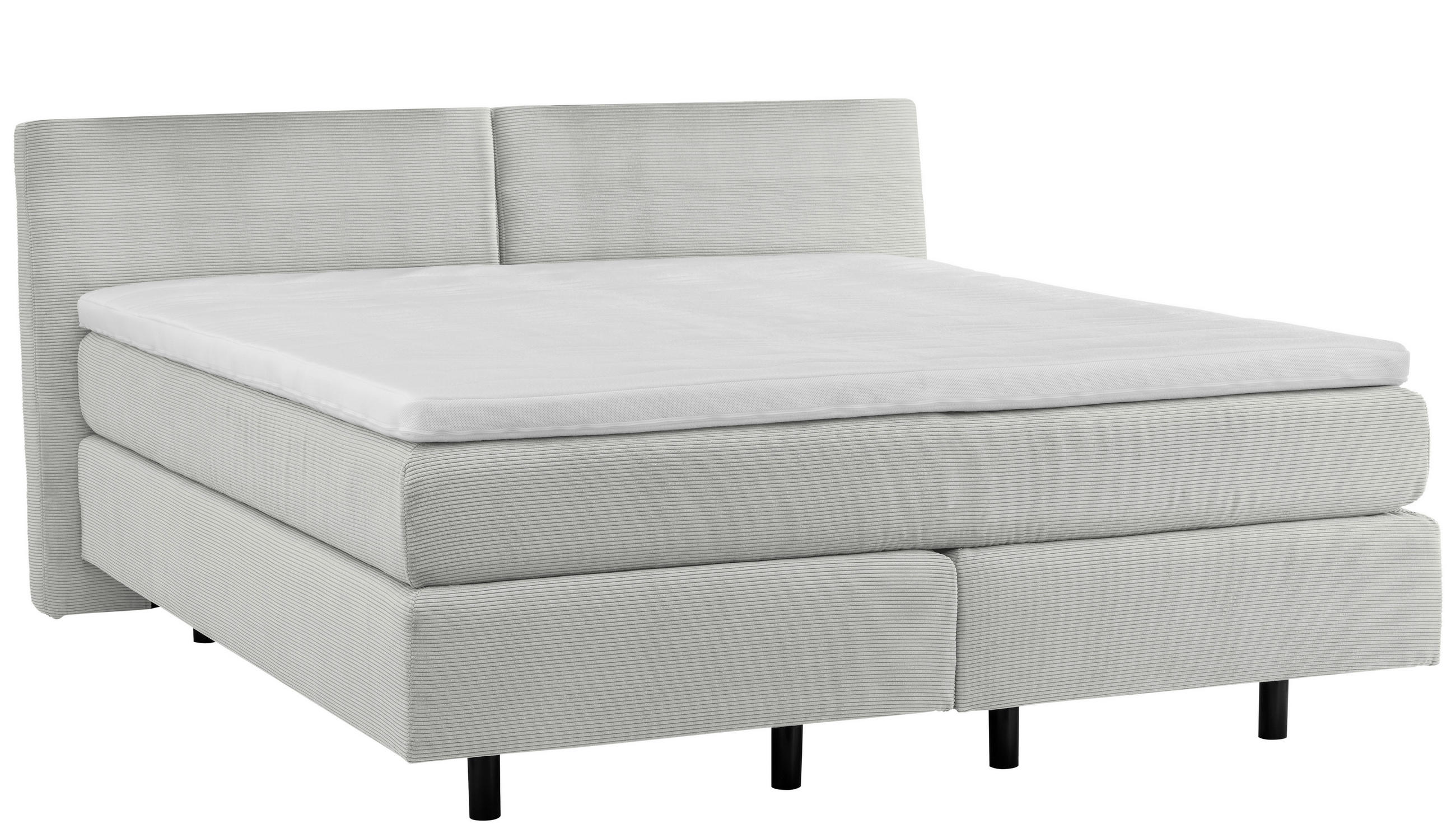 BOXSPRINGBETT 180/200 cm  in Hellgrau  - Hellgrau/Schwarz, Modern, Kunststoff/Textil (180/200cm) - Beldomo - Sleep