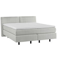 BOXSPRINGBETT 180/200 cm  in Hellgrau  - Hellgrau/Schwarz, Modern, Kunststoff/Textil (180/200cm) - Beldomo - Sleep