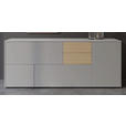 SIDEBOARD 184/74/41 cm  in Grau, Eichefarben  - Eichefarben/Schwarz, Design, Holzwerkstoff/Kunststoff (184/74/41cm) - Voleo