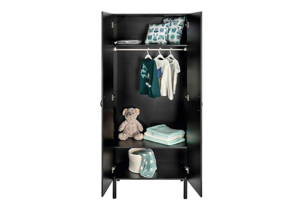 BABYZIMMER Meldody black  - Schwarz, Basics, Holz/Holzwerkstoff - Schardt