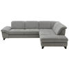 ECKSOFA Grau Webstoff  - Chromfarben/Grau, Design, Textil/Metall (319/260cm) - Beldomo Style