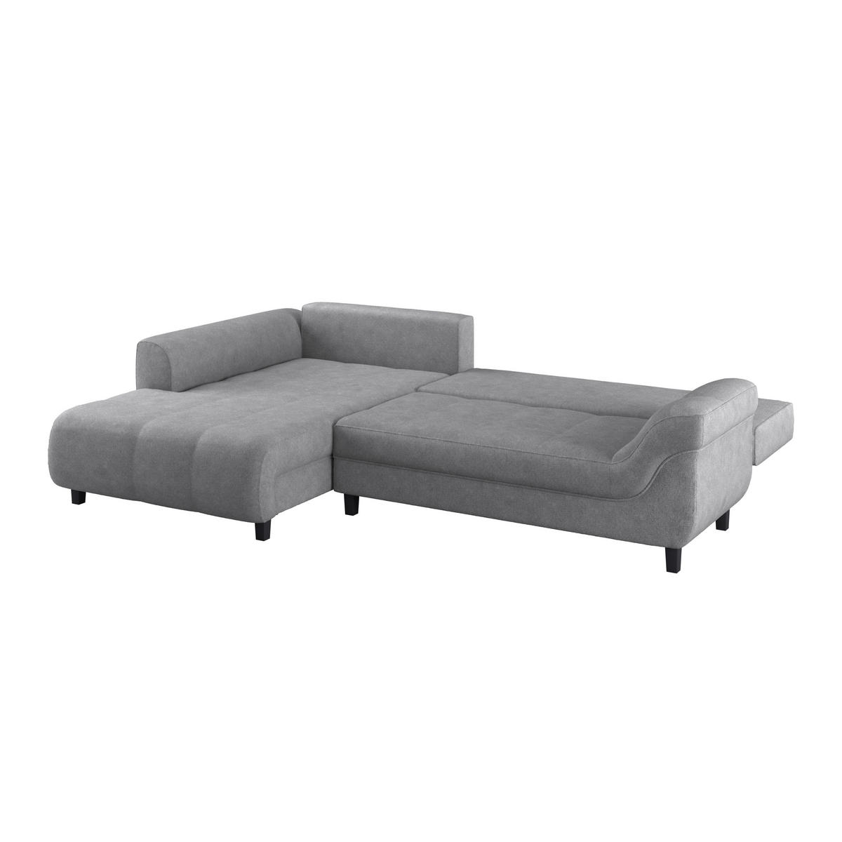 ECKSOFA Grau Webstoff  - Schwarz/Grau, Design, Holz/Textil (197/309cm) - Livetastic