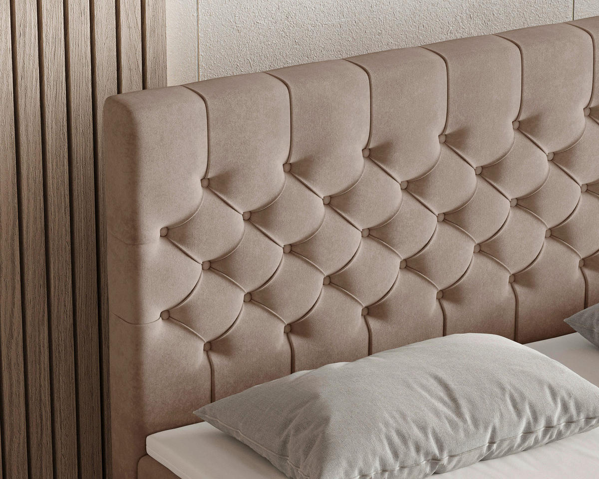 BOXBETT 180/200 cm  in Cappuccino  - Schwarz/Cappuccino, KONVENTIONELL, Holz/Textil (180/200cm) - Chameo