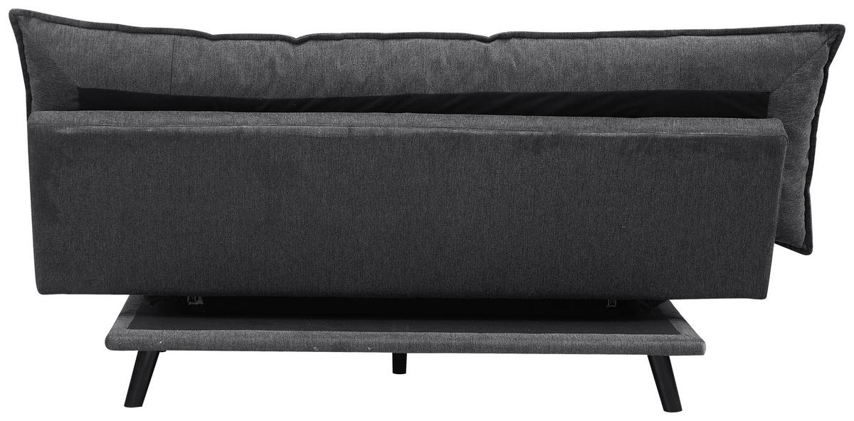 SCHLAFSOFA Webstoff Dunkelgrau  - Dunkelgrau/Schwarz, Design, Holz/Textil (196/83/82cm) - Ti'me