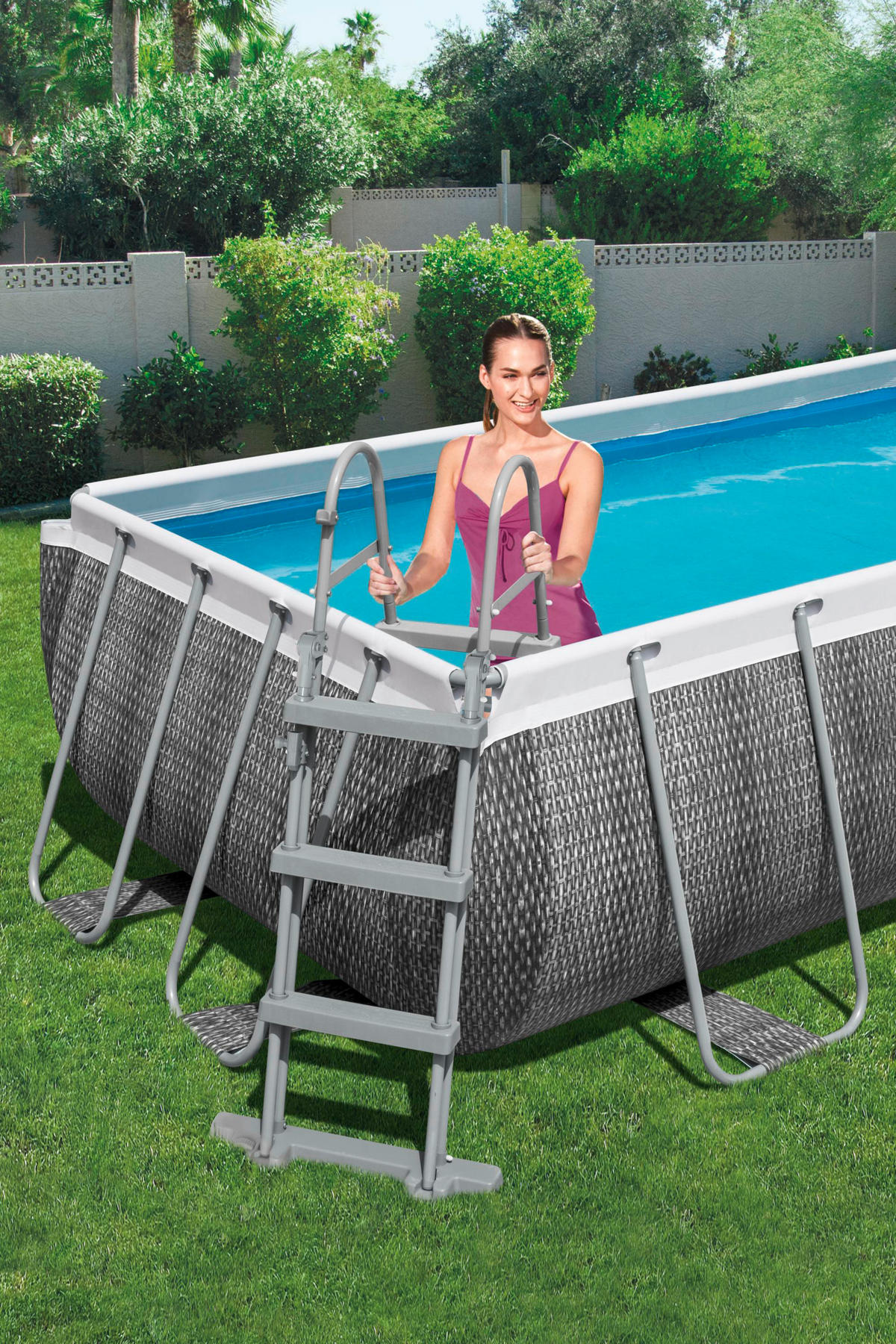 BAZÉN 404/201/100 cm - bílá/modrá, Konvenční, kov/plast (404/201/100cm) - Bestway