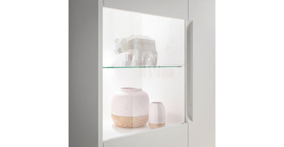 VITRINE Weiß 65/198/38 cm - Weiß, MODERN, Glas/Holzwerkstoff (65/198/38cm) - Carryhome