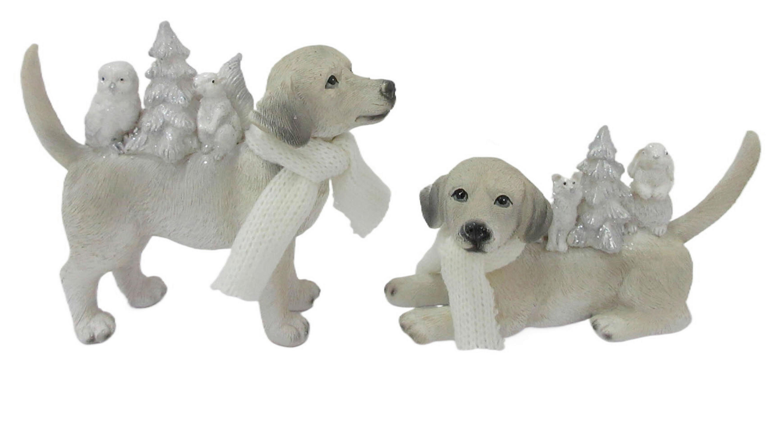 DEKOR KUTYA - krémszínű/fehér, Lifestyle, műanyag/textil (12/4,5/10cm) - X-Mas