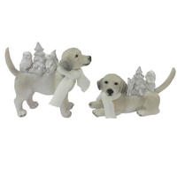 DEKOR KUTYA - krémszínű/fehér, Lifestyle, műanyag/textil (12/4,5/10cm) - X-Mas