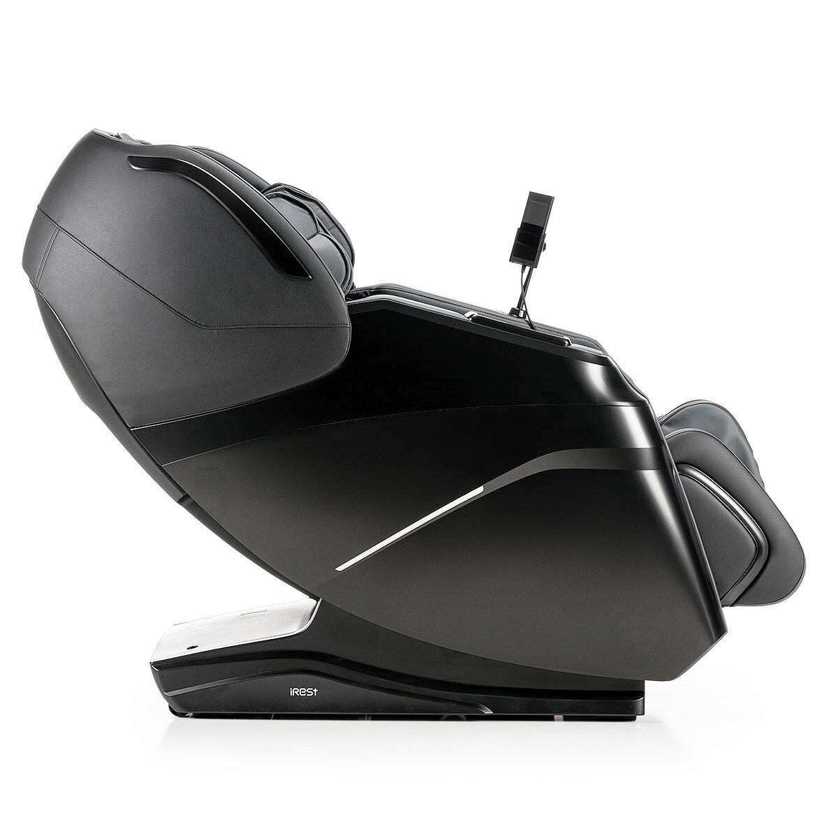 MASSAGESESSEL  mit Schwarz integrierte Lautsprecher, Relaxfunktion, Liegefunktion, Sitzheizung, Netzbetrieb, Massagefunktion, Herz-Waage-Funktion, abwischbar, ausziehbare Fußstütze, Bluetooth-Lautsprecher, Rückenlehne in S-Form  - Schwarz, Basics, Kunststoff/Textil (76/113/155-175cm) - iRest