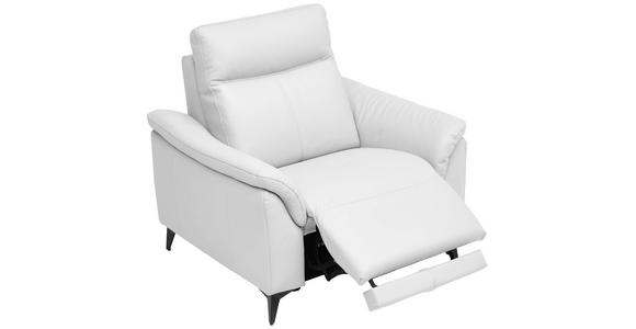 SESSEL in Echtleder Weiß - Schwarz/Weiß, Design, Leder/Metall (107/105/98cm) - Emilio Belluti
