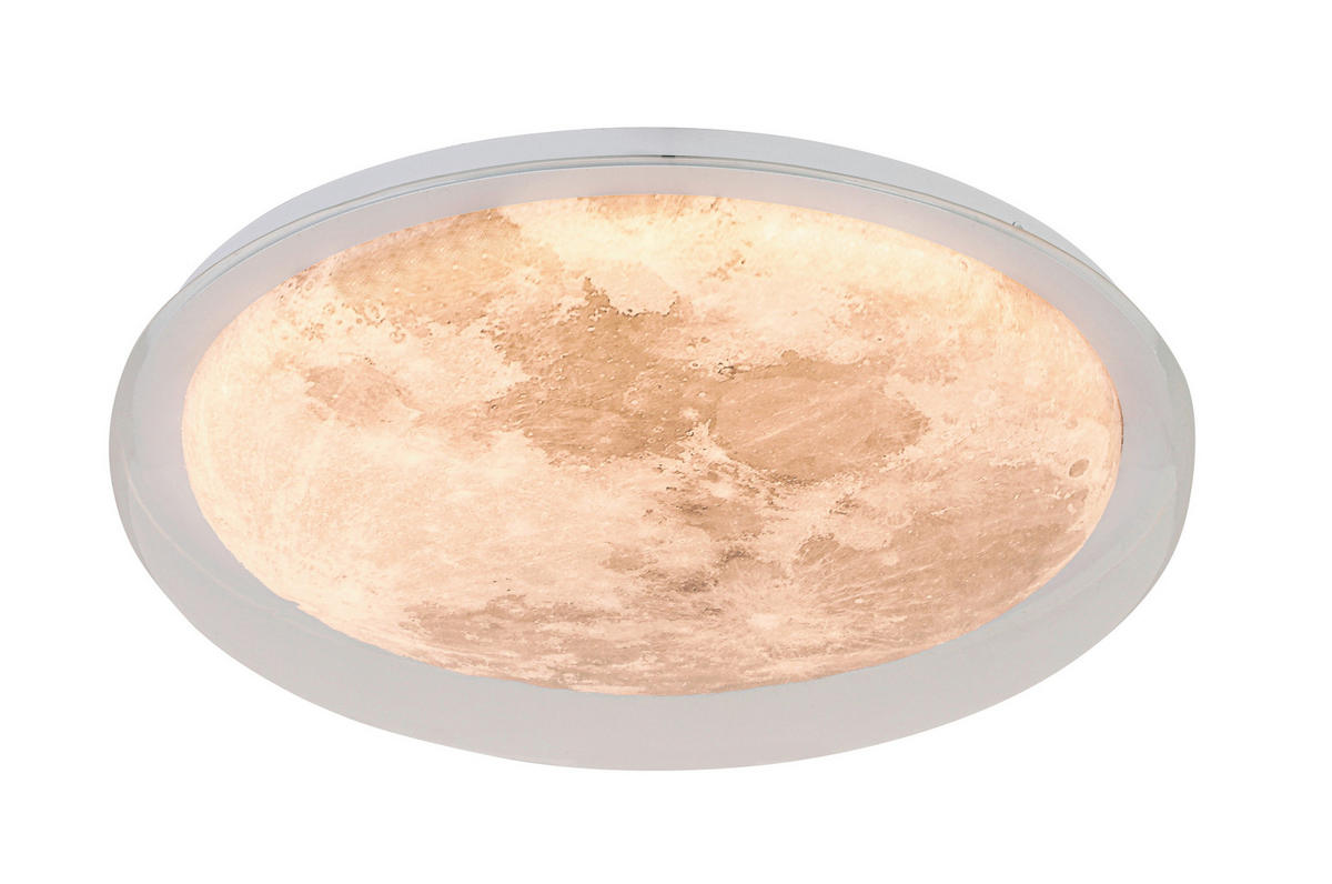 LED-DECKENLEUCHTE Derby 40/8 cm   - Transparent/Silberfarben, Trend, Kunststoff/Metall (40/8cm) - Novel