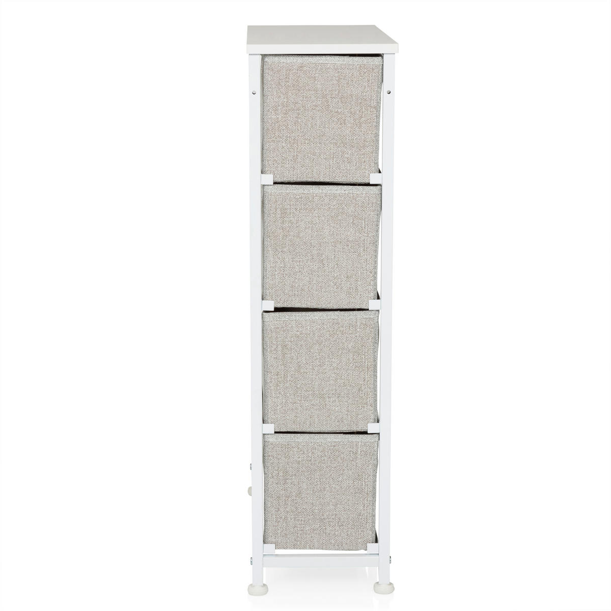 KOMMODE  in 20/76/48 cm  - Weiß/Grau, MODERN, Kunststoff/Textil (20/76/48cm) - MID.YOU