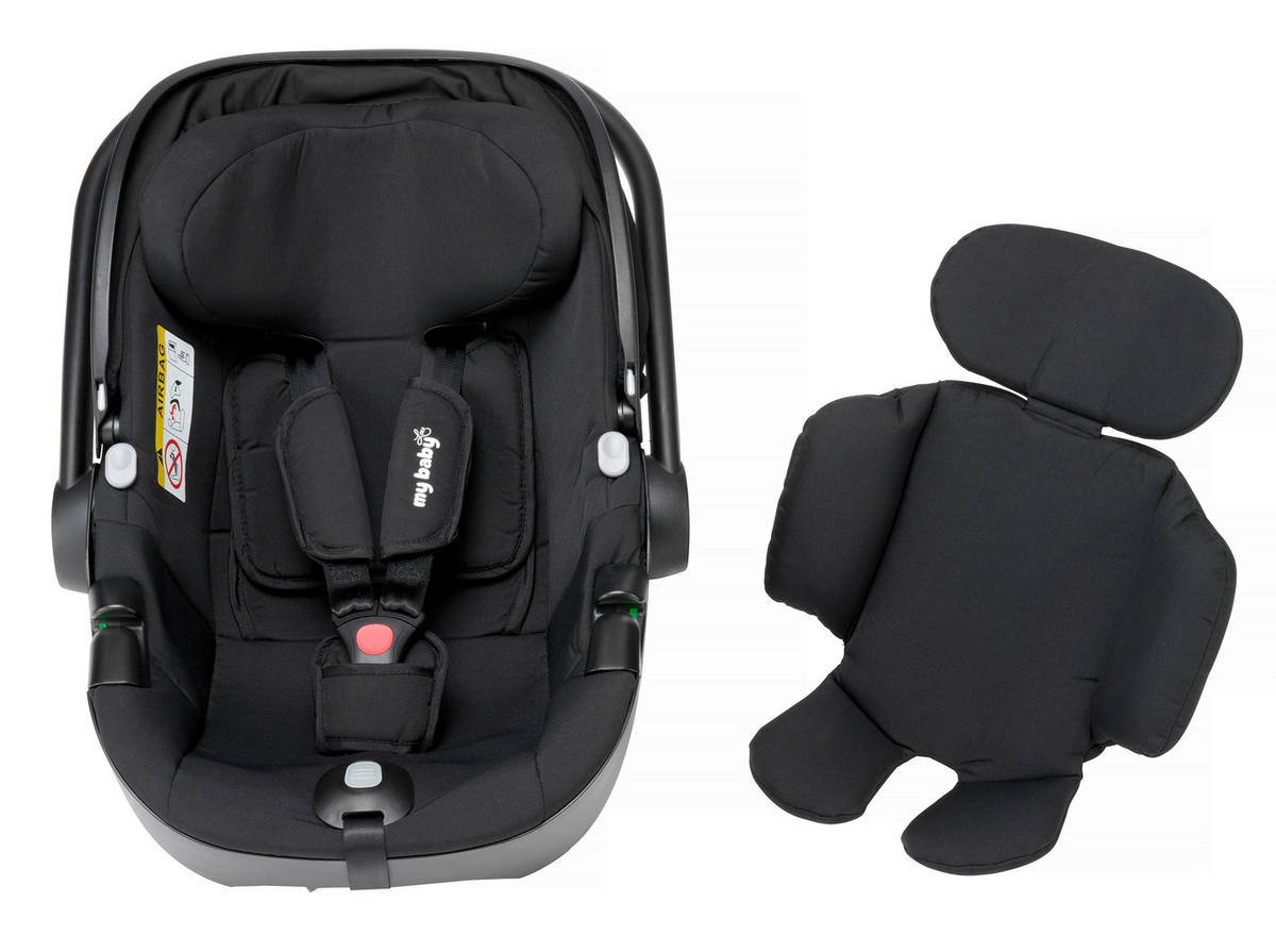 KINDERWAGENSET   schwarz  - Schwarz, Basics, Textil/Metall - My Baby Lou
