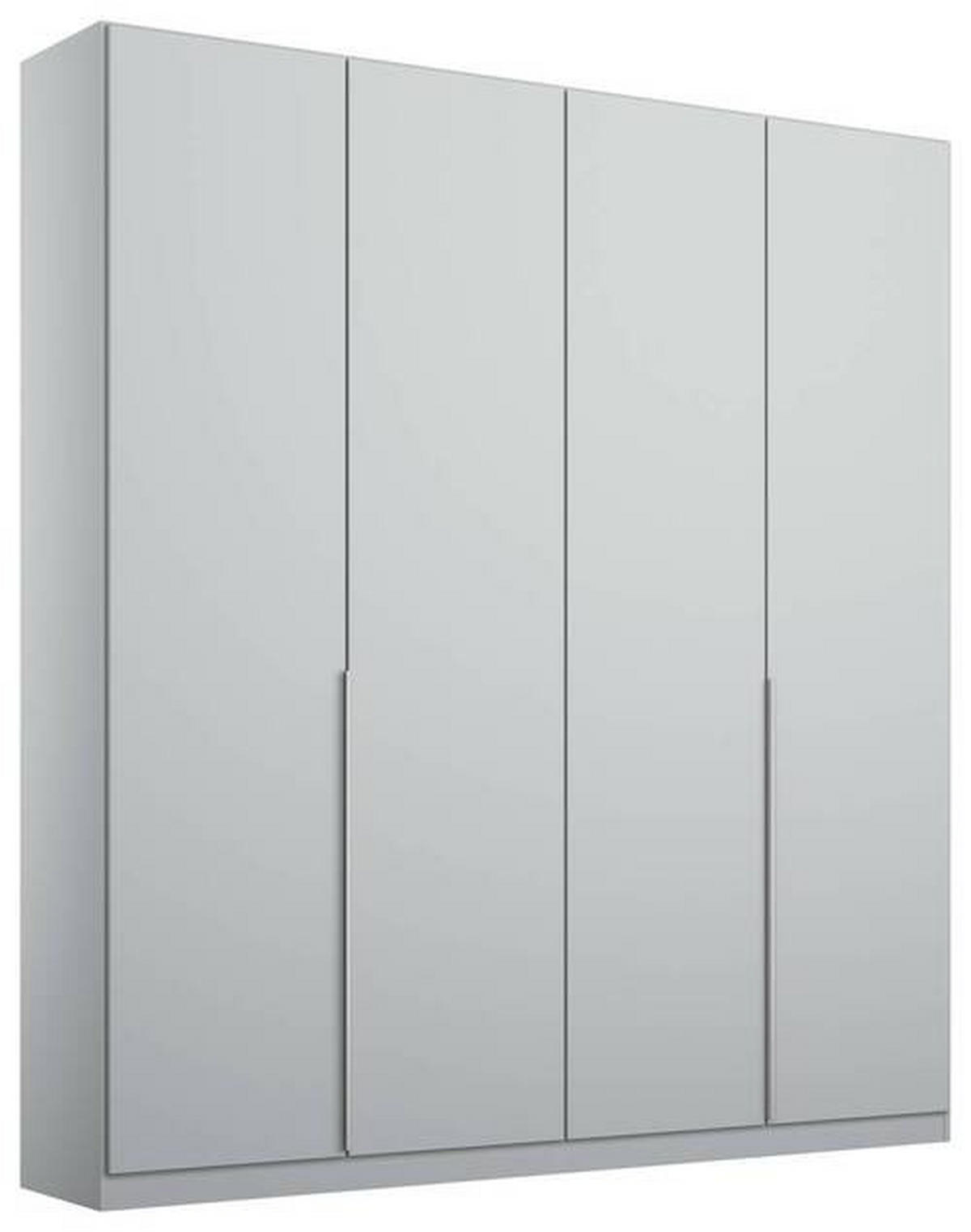 GARDEROB MED GÅNGJÄRN 181/229/54 cm 4-dörrar - ljusgrå/aluminiumfärg, Modern, trämaterial (181/229/54cm) - Rauch Möbel